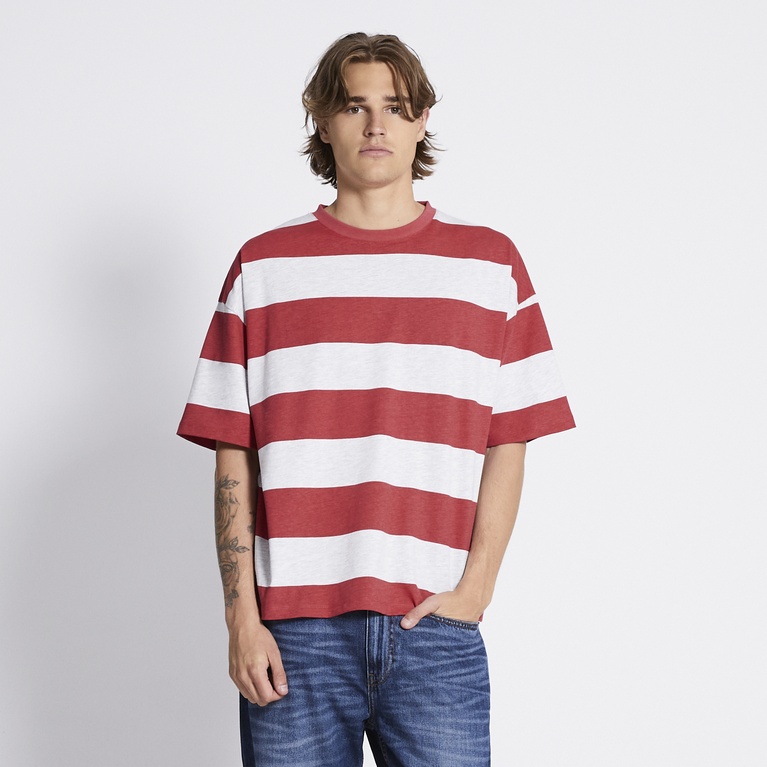 Printed boxy tee "Mikael Printed" Red